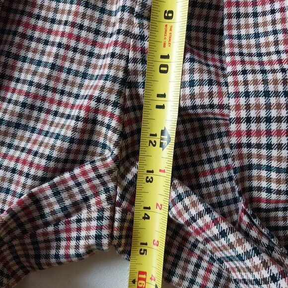 ZARA Wide-Leg Pants, Multi-Check, With Waist Ribbon, Size S - Picture 6 of 8